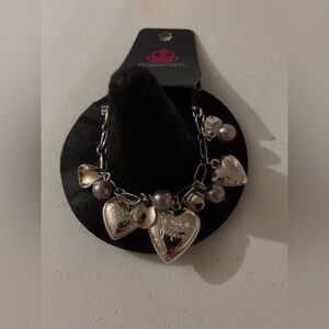 💙 NWT Paparazzi Silver Heart Scripture Charm Bracelet